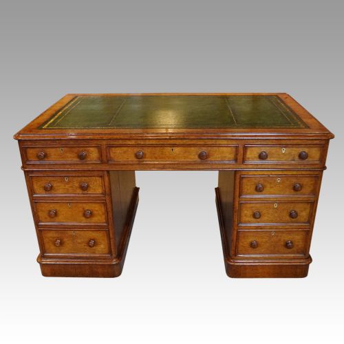 Victorian Oak Pedestal Desk