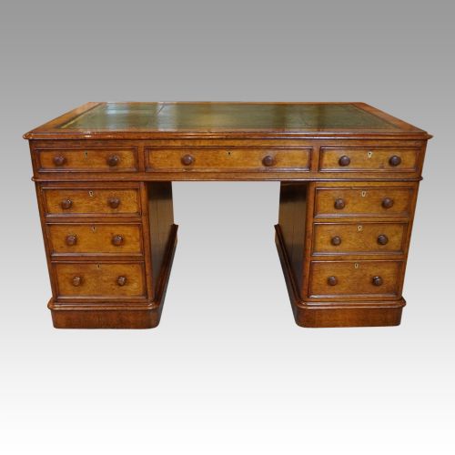 fig 4. Victorian oak pedestal desk