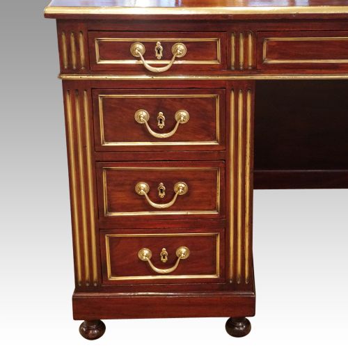 fig 1. Antique brass mounted mahogany desk