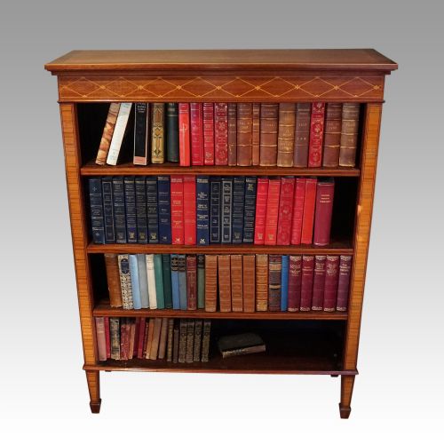 Edwardian Inlaid Open Bookcase