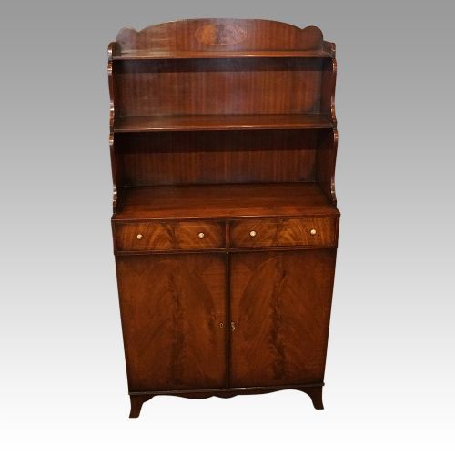 George V Mahogany Waterfall Bookcase