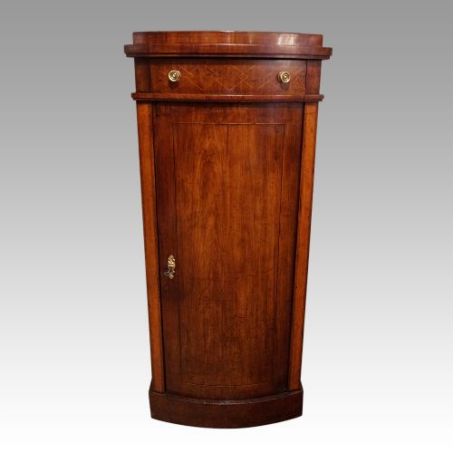 19thc. Bow Front Pillar Cupboard
