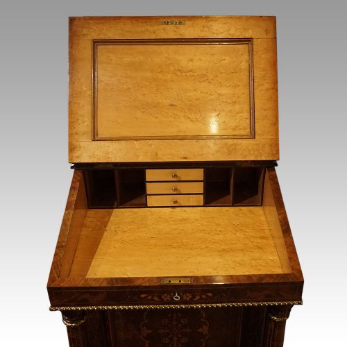 fig 3. Victorian walnut inlaid Davenport desk