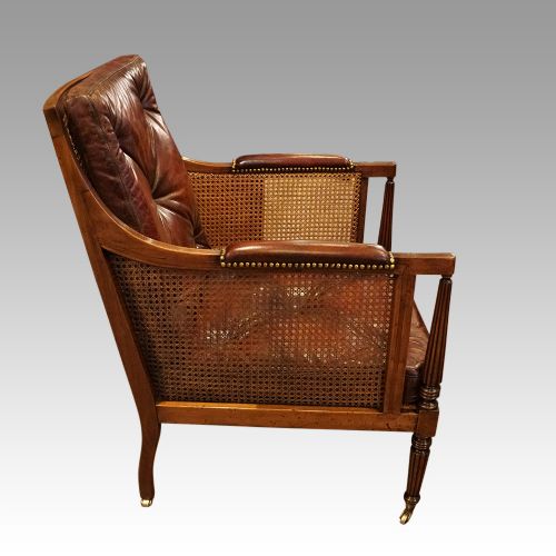 fig 4. 19thc. mahogany bergère library chair