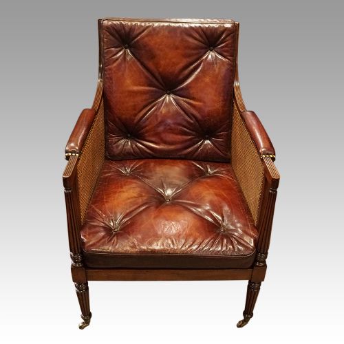 fig 5. 19thc. mahogany bergère library chair