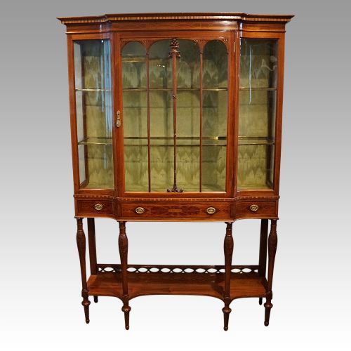 Edwardian Inlaid Mahogany Display Cabinet