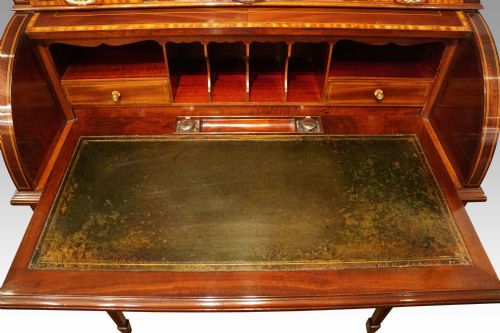 fig 3. Edwardian inlaid mahogany cylinder desk
