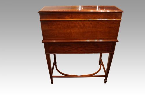 fig 4. Edwardian inlaid mahogany cylinder desk