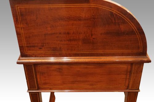 fig 6. Edwardian inlaid mahogany cylinder desk