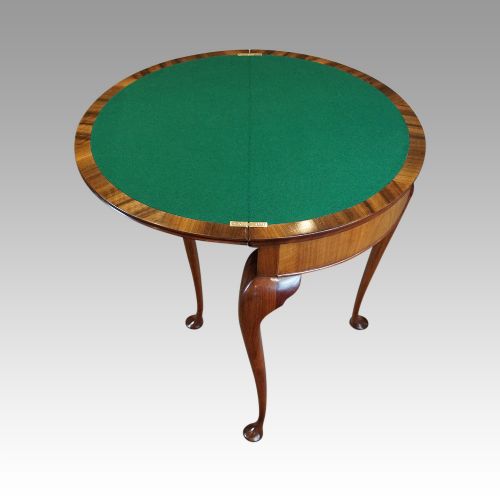 fig 1. George V walnut demi lune card table