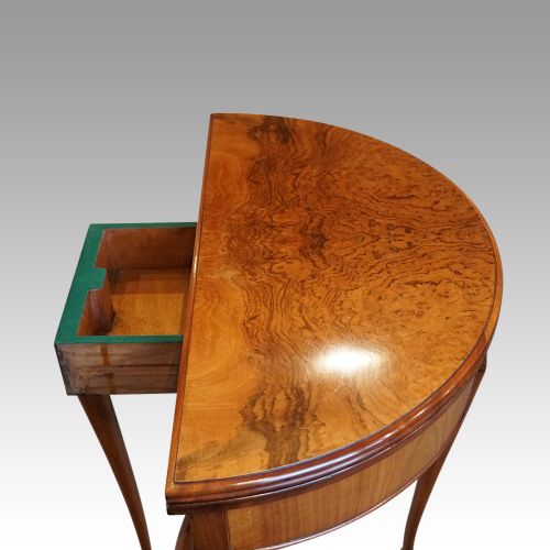 fig 2. George V walnut demi lune card table