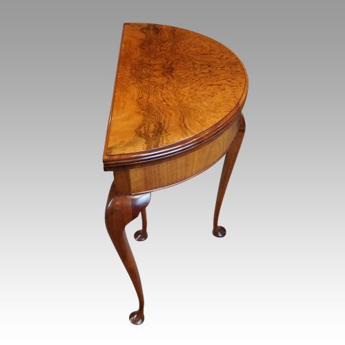 fig 5. George V walnut demi lune card table