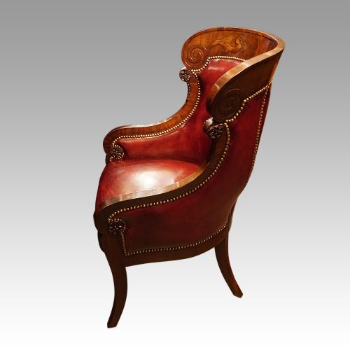 fig 3. 19thc. mahogany library desk chair