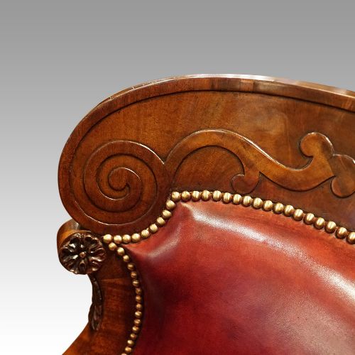 fig 4. 19thc. mahogany library desk chair