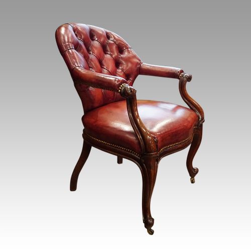fig 1. Pair of Victorian leather desk chairs