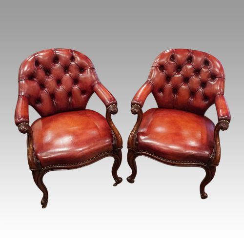 fig 5. Pair of Victorian leather desk chairs