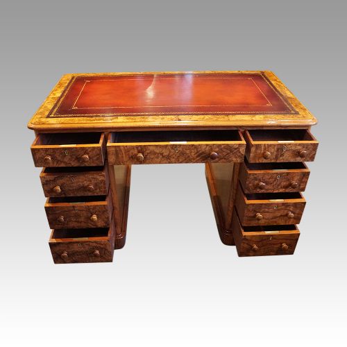 fig 2. Antique Victorian walnut pedestal desk