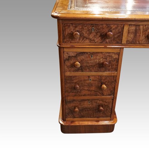 fig 7. Antique Victorian walnut pedestal desk