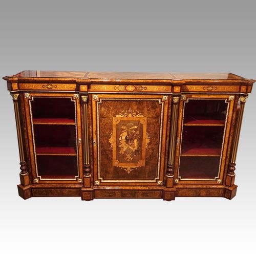 Victorian Inlaid Walnut Credenza
