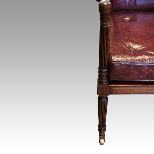 fig 5. 19thc. mahogany library chair