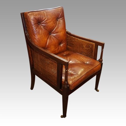fig 1. Antique mahogany library chair