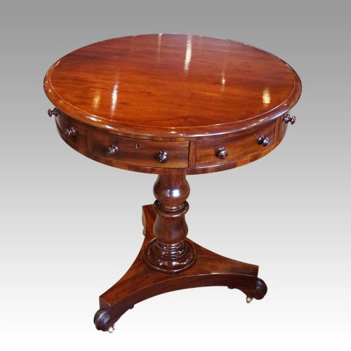 19thc. Mahogany Drum Table