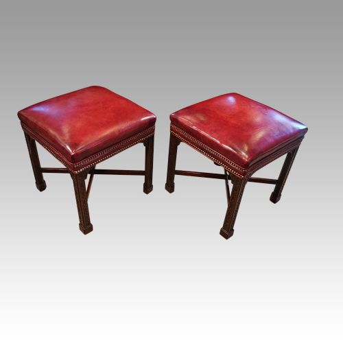 fig 2. Pair of Edwardian mahogany Chinese Chippendale stools