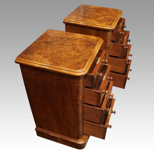 fig 2. Pair of Victorian walnut bedside chests