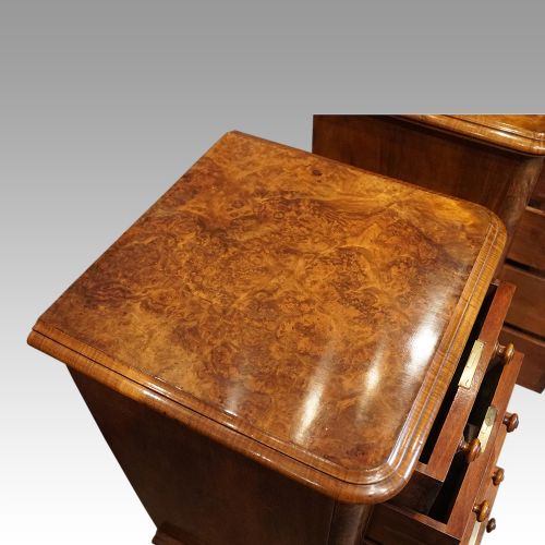 fig 4. Pair of Victorian walnut bedside chests