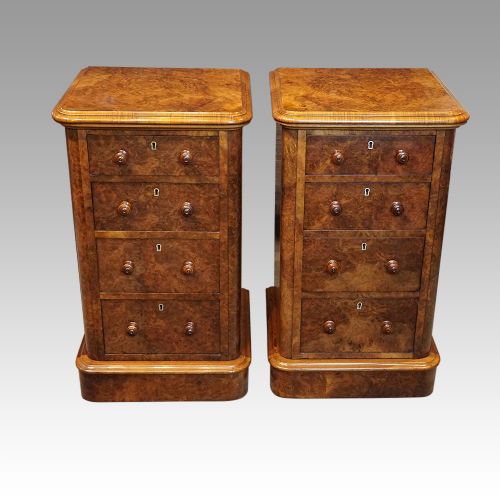 fig 5. Pair of Victorian walnut bedside chests