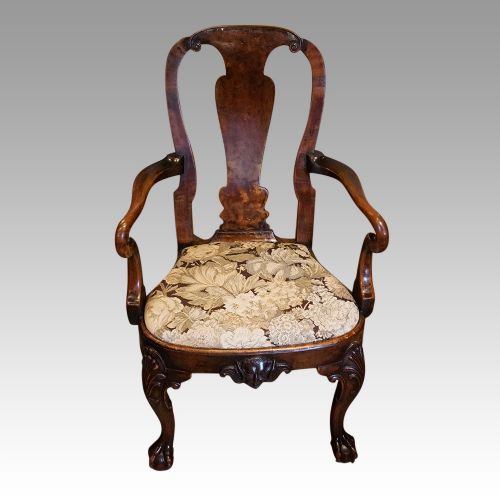 George I Style Walnut Armchair