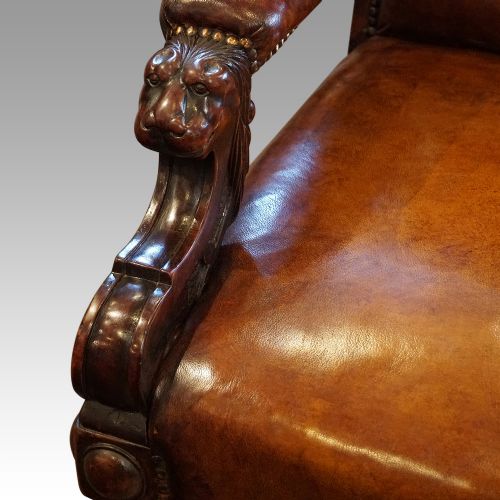 fig 1. Victorian leather reading chair