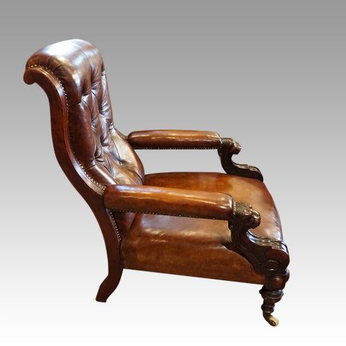 fig 7. Victorian leather reading chair