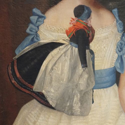 fig 5. 19thc. primitive portrait of sisters