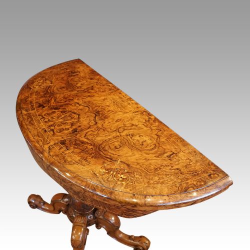 fig 7. Victorian demi lune walnut card table