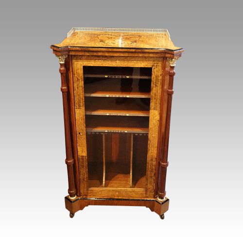 Victorian Inlaid Walnut Music Cabinet
