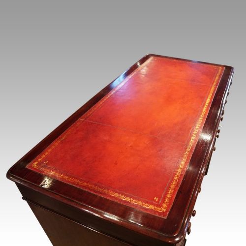 fig 6. Victorian mahogany pedestal desk