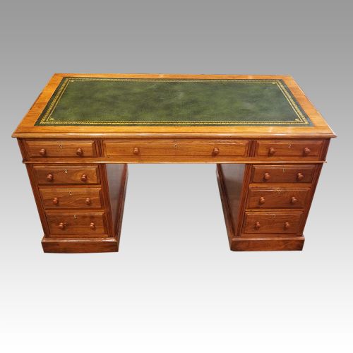 Edwardian Walnut Pedestal Desk