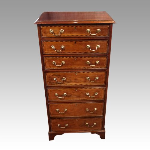 Edwardian Tall Narrow Mahogany Chest
