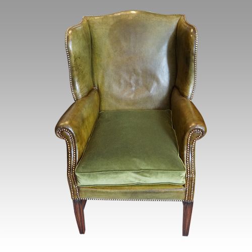Antique Leather Wing Chair