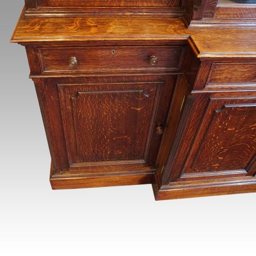 fig 2. Antique oak breakfront bookcase