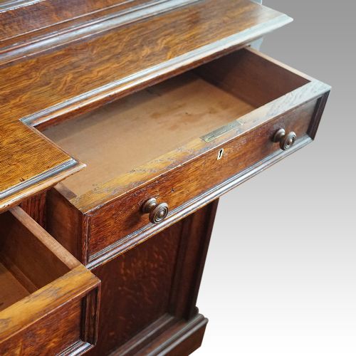 fig 7. Antique oak breakfront bookcase