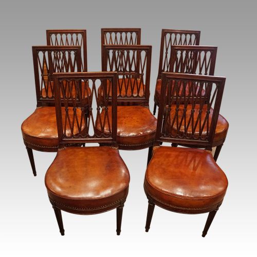 Set of 8 Edwardian Mahogany Dining Chairs