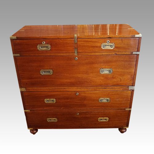 Antique Teak Campaign Chest