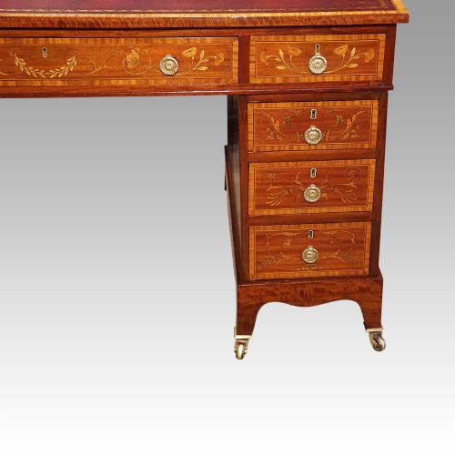 fig 6. Edwardian mahogany pedestal desk