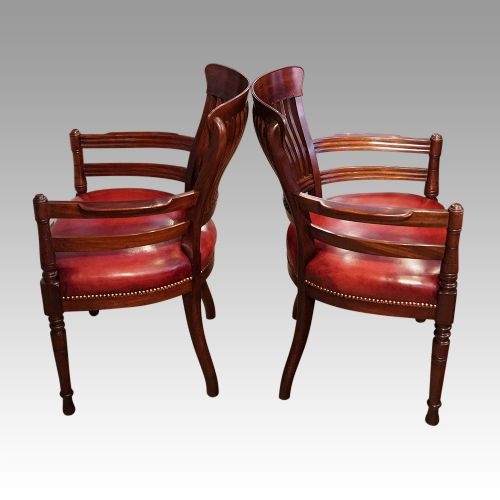 fig 8. Pair of Edwardian mahogany desk chairs