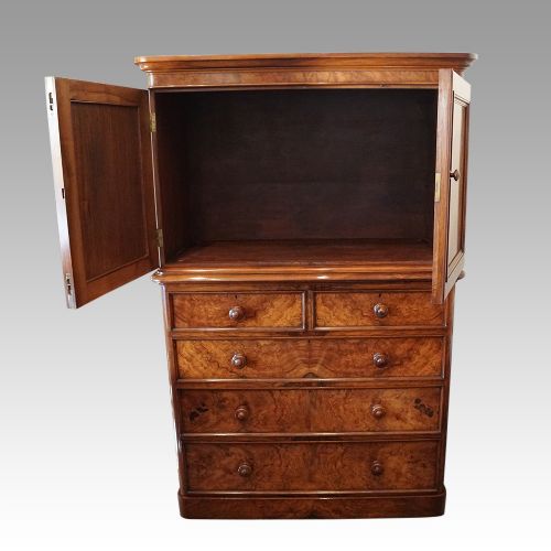fig 4. Victorian walnut linen press