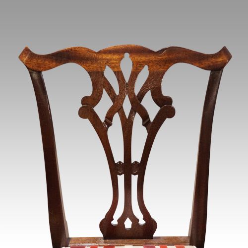 fig 1. Set of 10 mahogany Chippendale style dining chairs