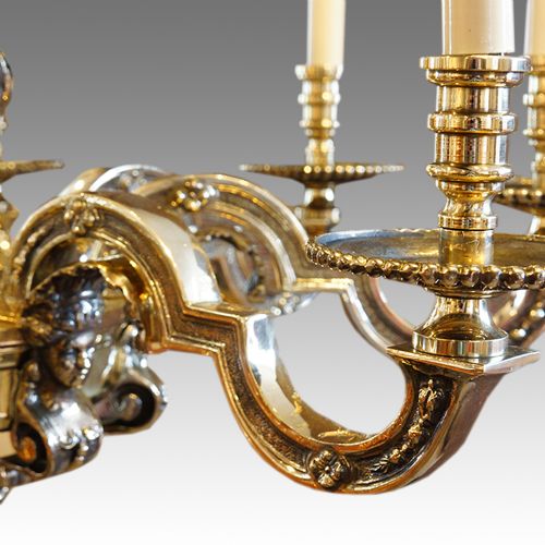 fig 1. Pair of antique bronze chandeliers