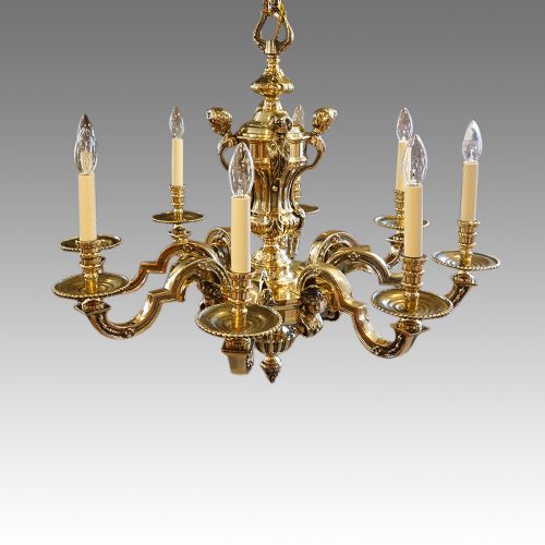 fig 2. Pair of antique bronze chandeliers